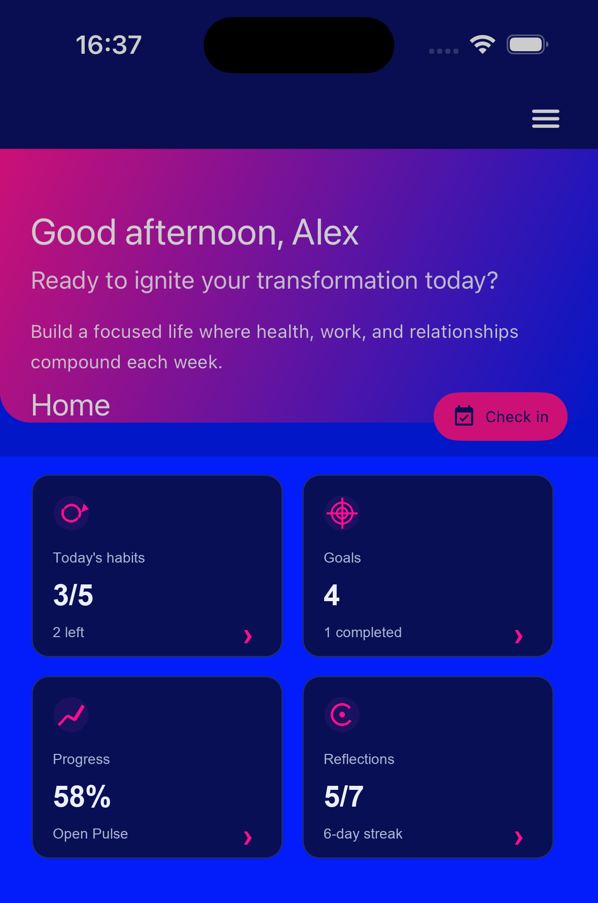 Prometheus Project app home dashboard